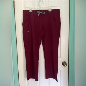 Figs burgundy kade cargo scrub pants XLP